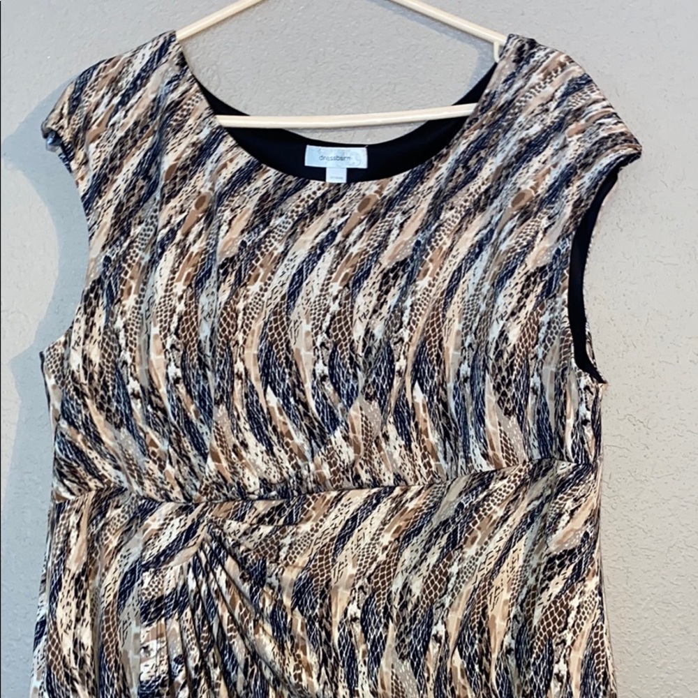 Brown Black Dressbarn Size 20 Midi Dress - Picture 2 of 5